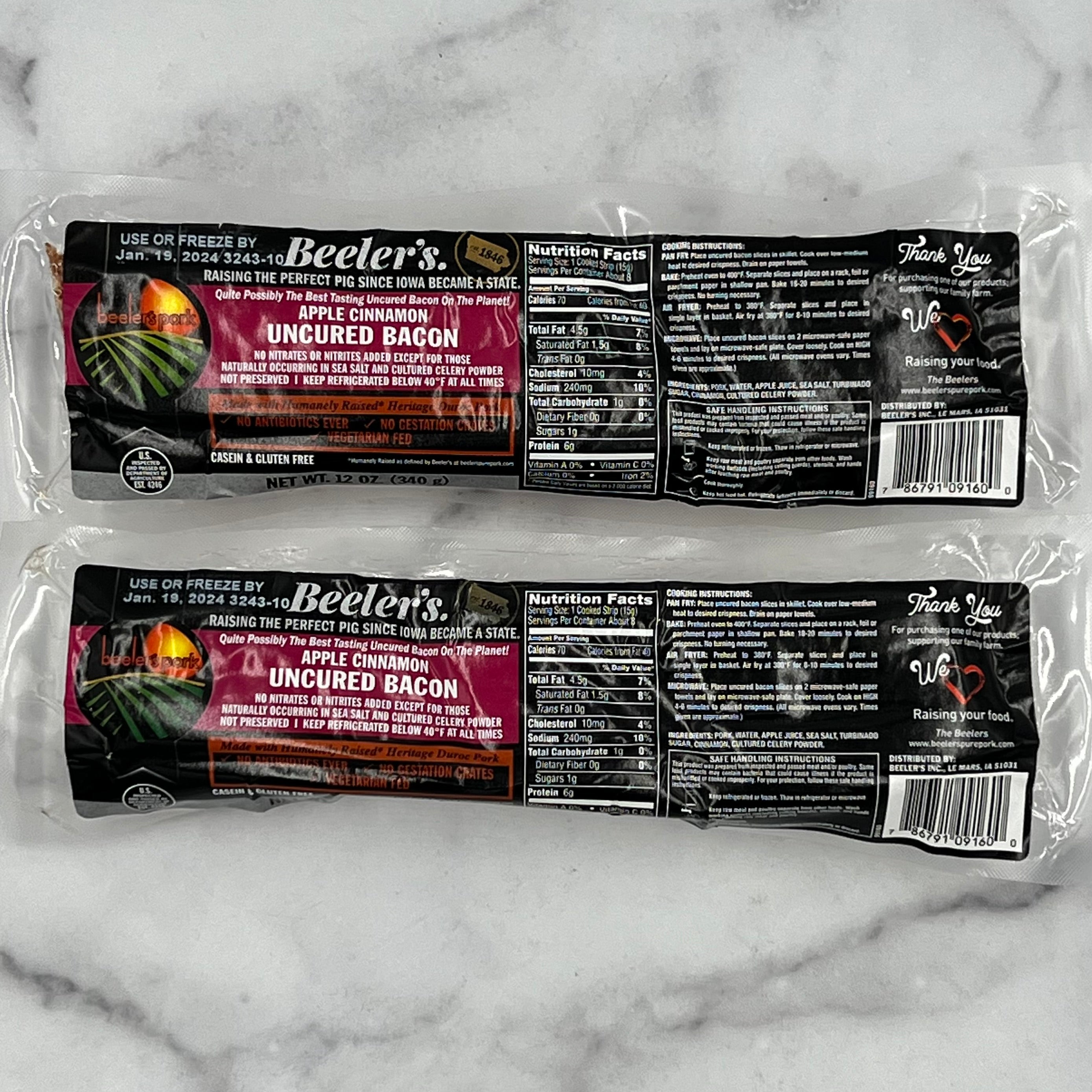 (1) 12oz Beeler's Non-GMO Apple Cinnamon Bacon