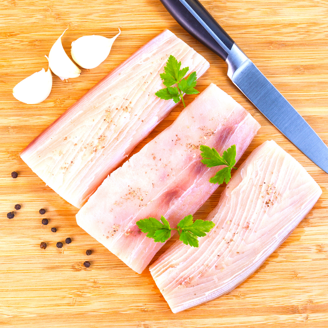 Mahi Mahi skin off (4) 7oz portions (Candy Bar-Cuts)